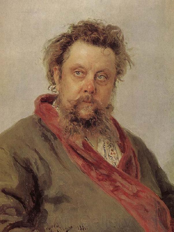 Ilia Efimovich Repin Mussorgsky portrait France oil painting art